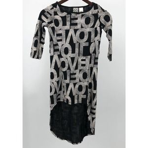 D-Signed Long Tunic Love Dress Girls Hi Lo
